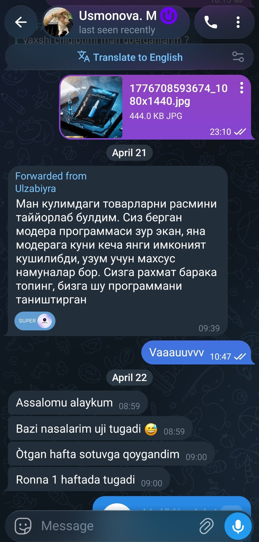 Mijoz sharhi skrinshoti